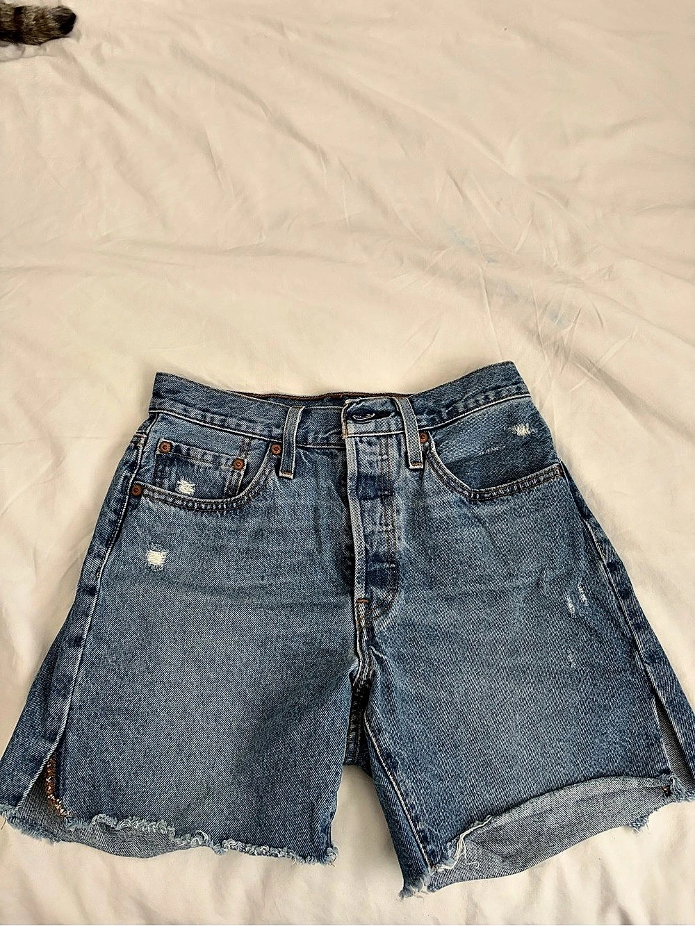 Levi's 501 Original Shorts Denim Cutoffs Blue Waist 26